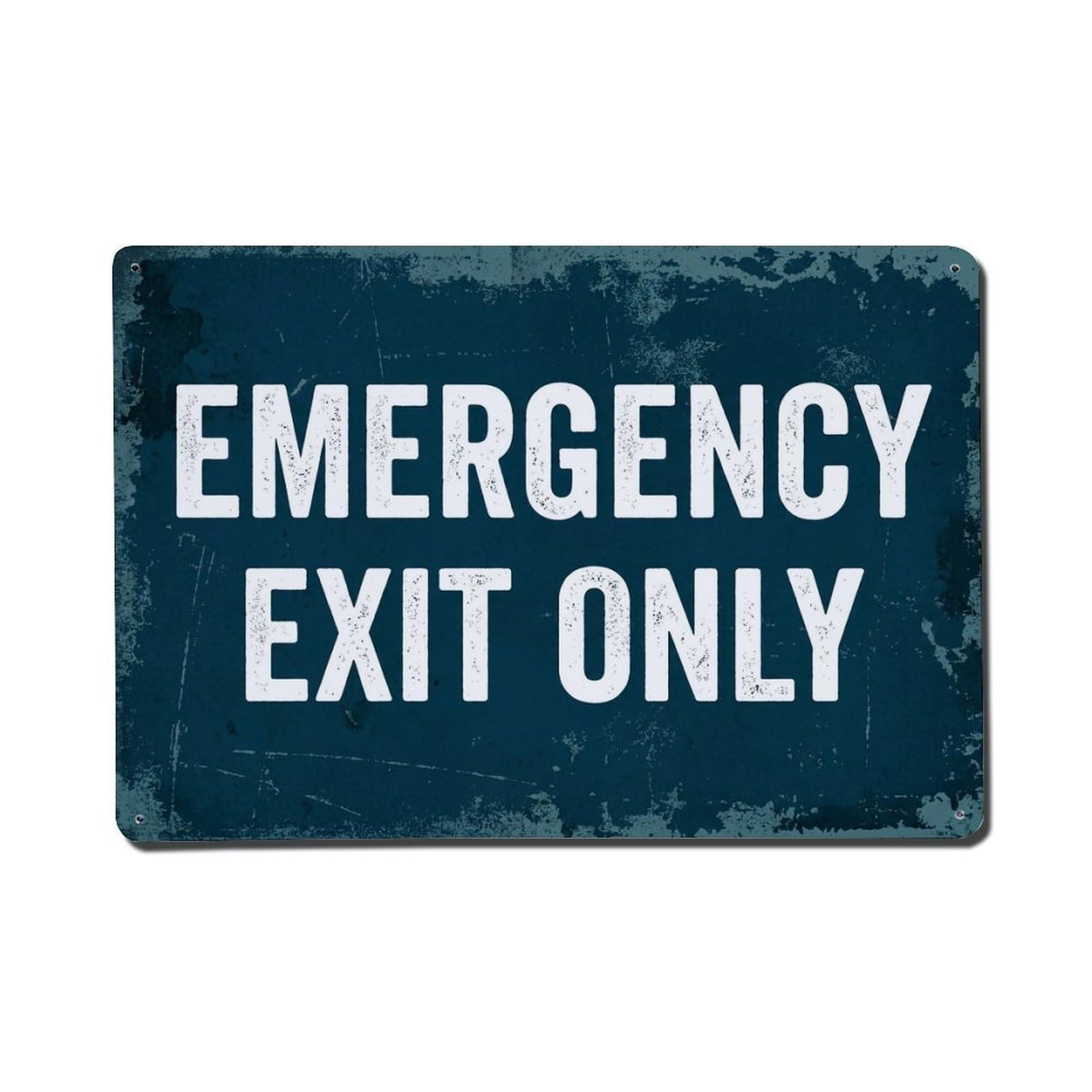 Vintage Emergency Exit Only Metal Tin Sign