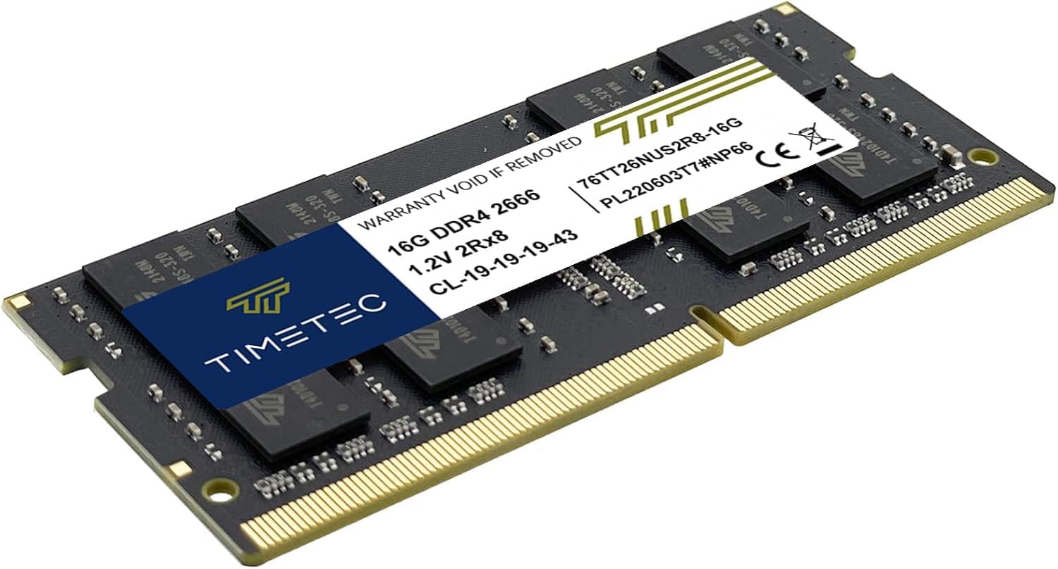 Timetec Premium 16GB DDR4 2666MHz PC4-21300 Non-ECC Unbuffered 1.2V CL19 2Rx8 260 Pin SODIMM Laptop Notebook PC Computer Memory RAM (16GB) - 8