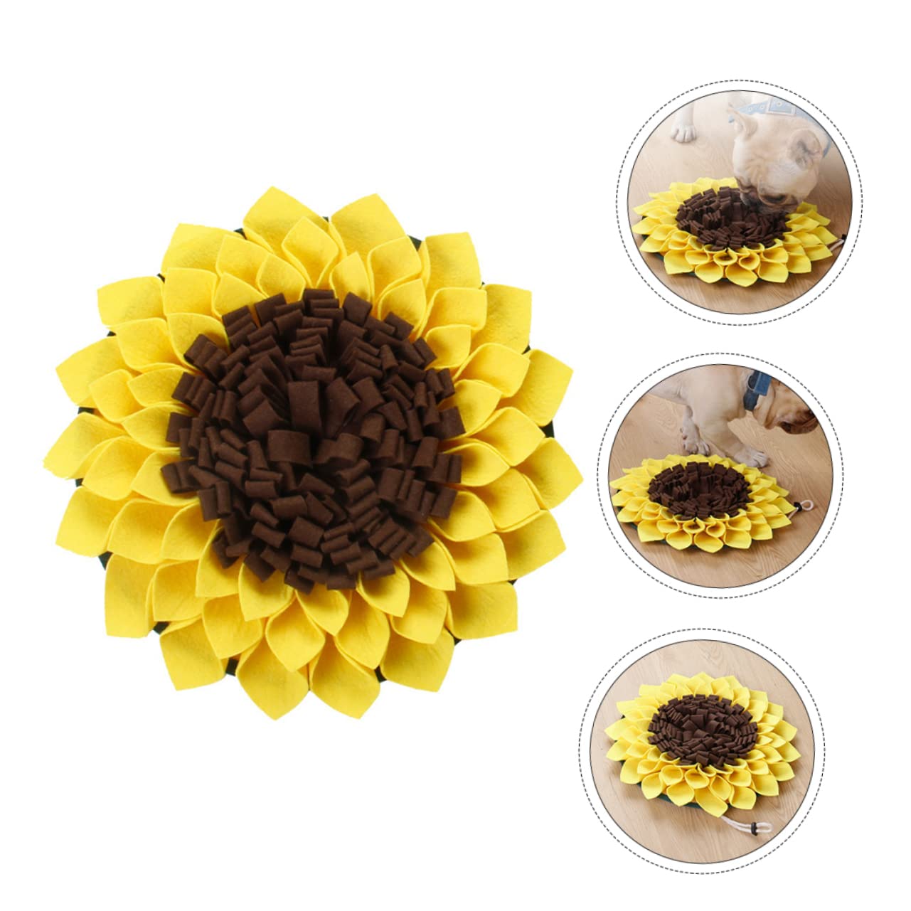 BESPORTBLE 3stücke Pet Snuffle Mat Für Hunde Sonnenblumen-Design Langsamen Fütterung Fördert Natürliche Futtersuche Und Sorgt Für Stressfreies Training Rutschfestes Material Für