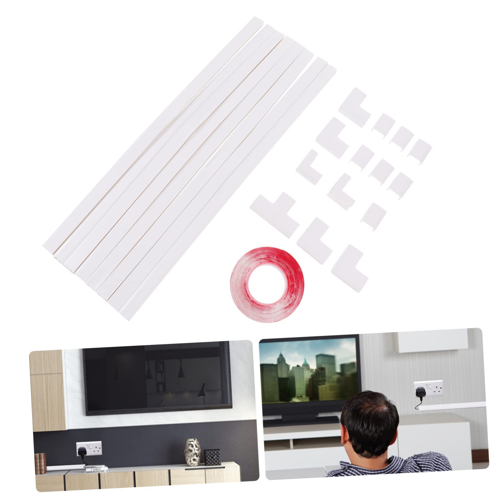 1ensemble Cache-câble Mural Organisateur De Câbles pour Fils Ethernet TV Et Haut-parleurs Décoration Intérieure Et Pratique