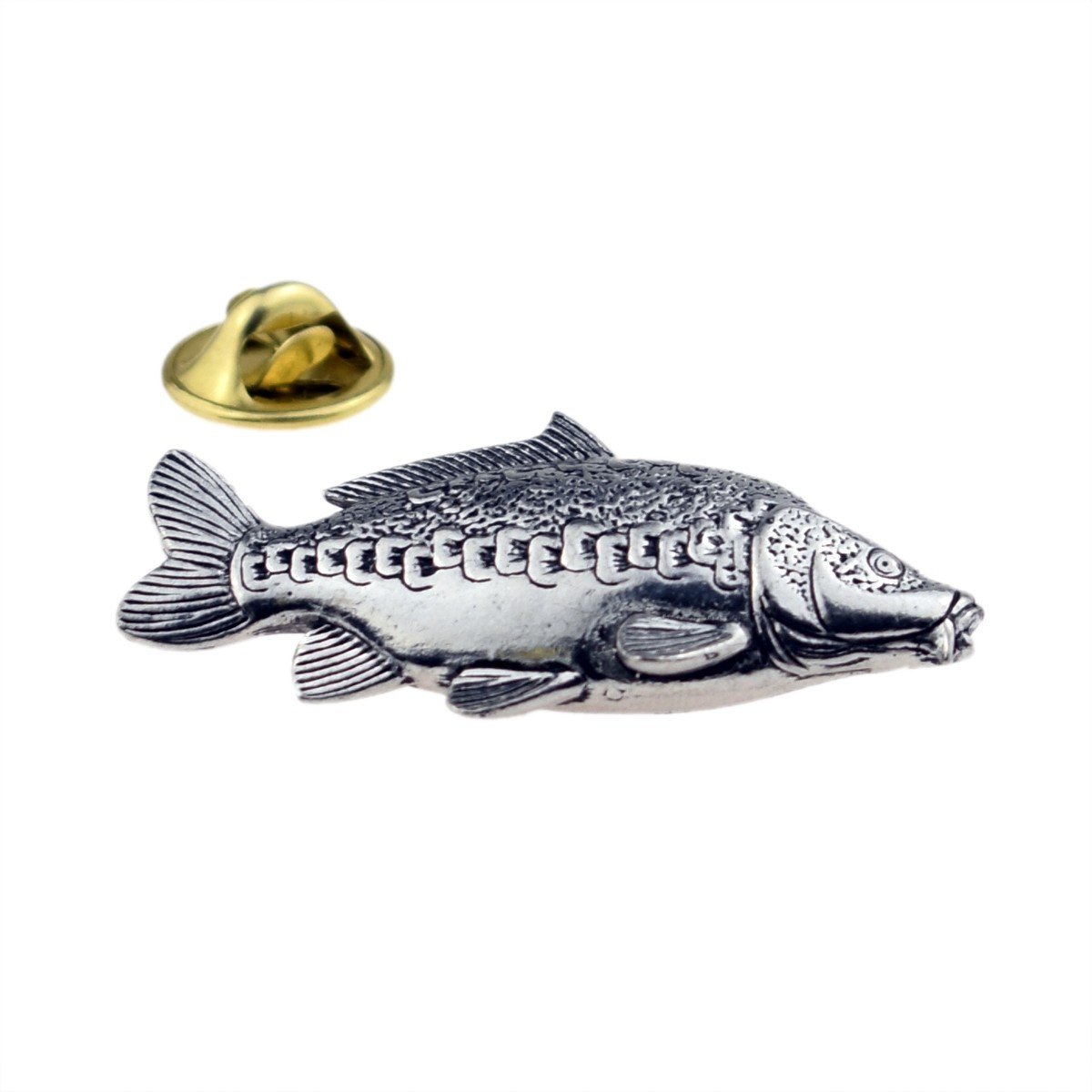 F36 Mirror Carp Fish Fishing Pewter Lapel Pin Badge XTSPBF36