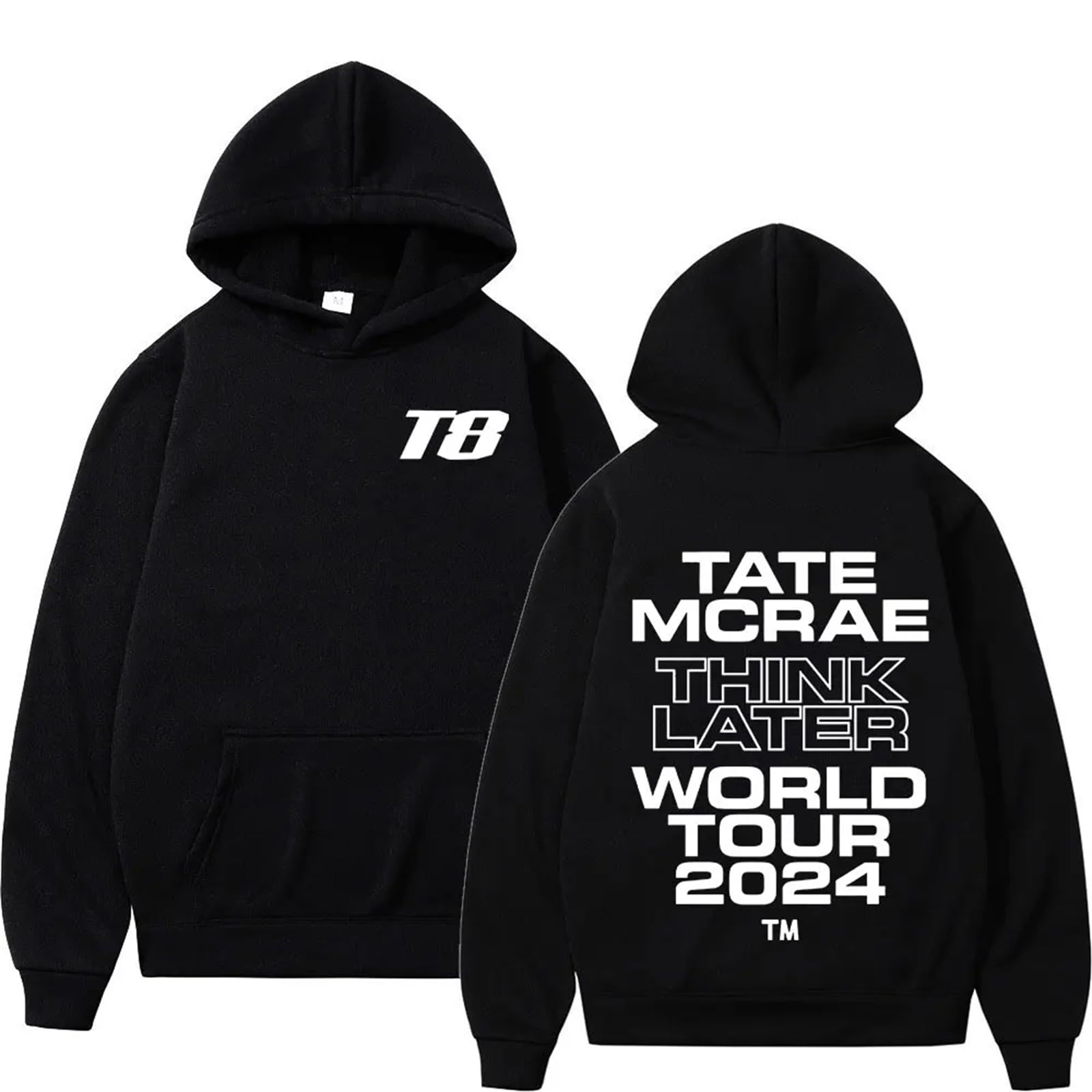 VBPOIYB Hoodies Ta-te Singer Mcr-ae World Tour Concert Goods Hoodies Men Women Clothing Fashion Retro Sweatshirts Harajuku Sweaters (Black,M)