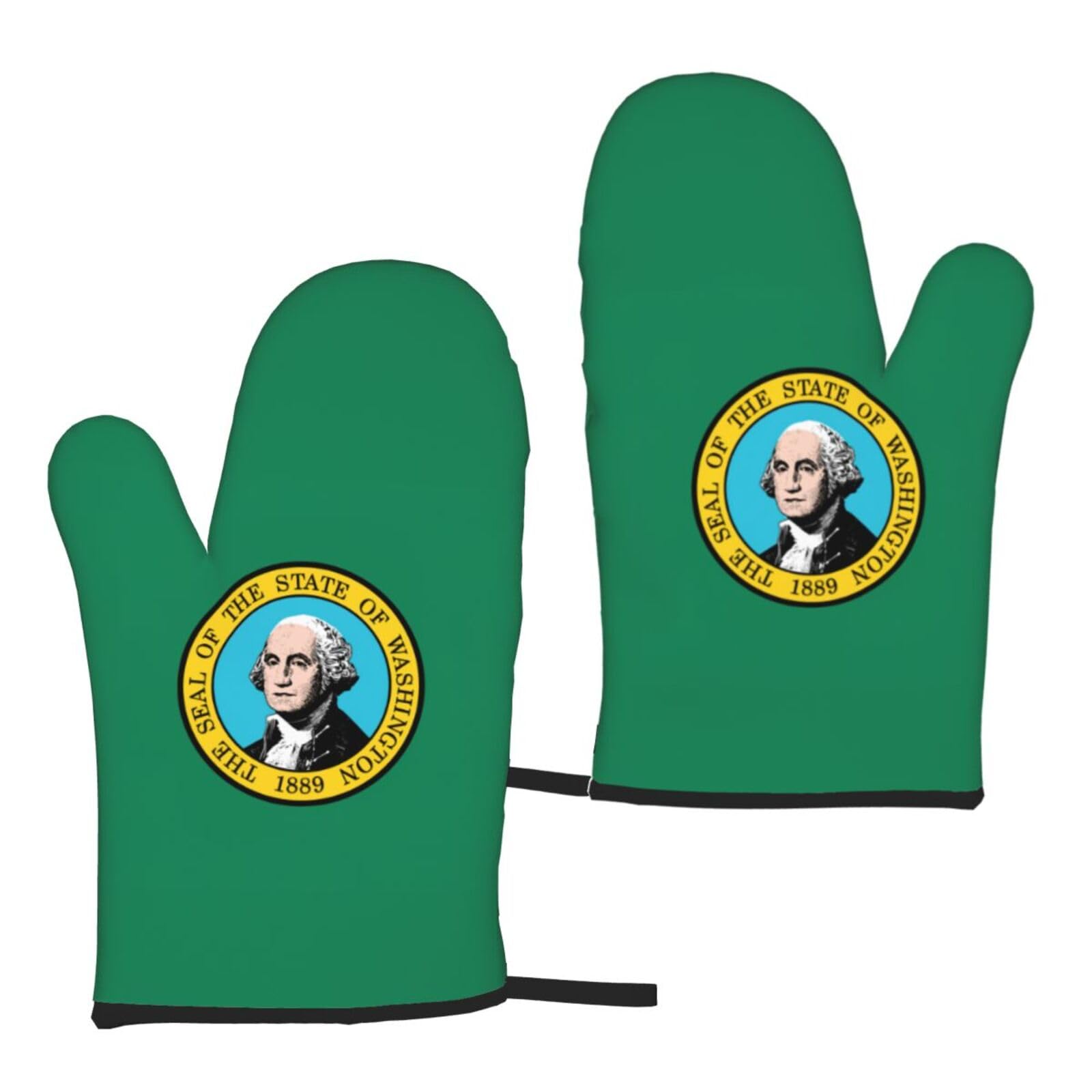 Washington Flag Print Heat Resistant Universal Fit Oven Microwave Gloves Home Cooking Baking Grilling