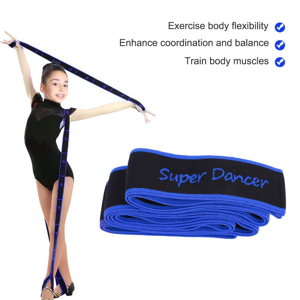 Yoga Resistance Band, Sports Gym Latin Dance Elastic Stretching Belt Fitness Exercise Pulling Strap(Blue)