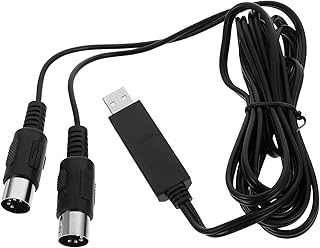 FAVOMOTO 2pcs electric piano keyboard minipc USB adapter midi keyboards USB midi cable USB in out midi cable Piano Keyboard Adapter Cable electronic organ computer midi controller converter