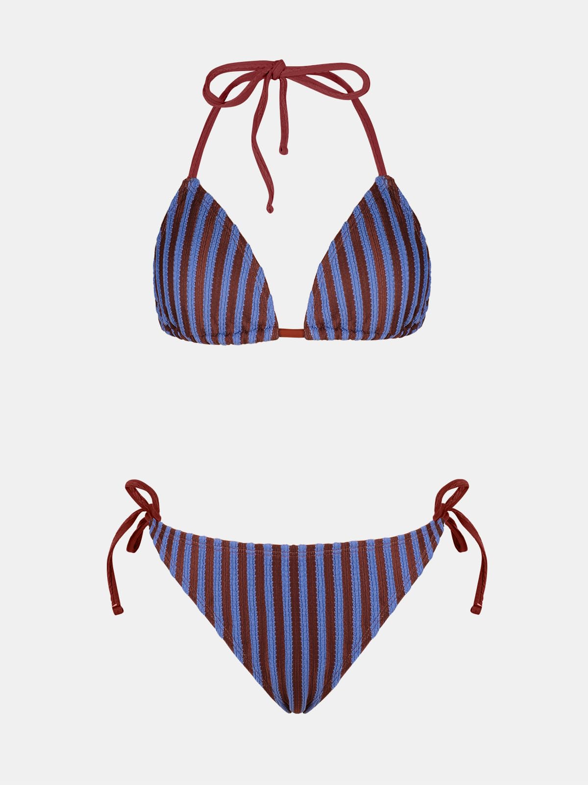 CUPSHE Bikini da donna Halter Scollo a V Triangolo Top Costume da bagno cravatta laterale coulisse Bottoms Cinghie regolabili