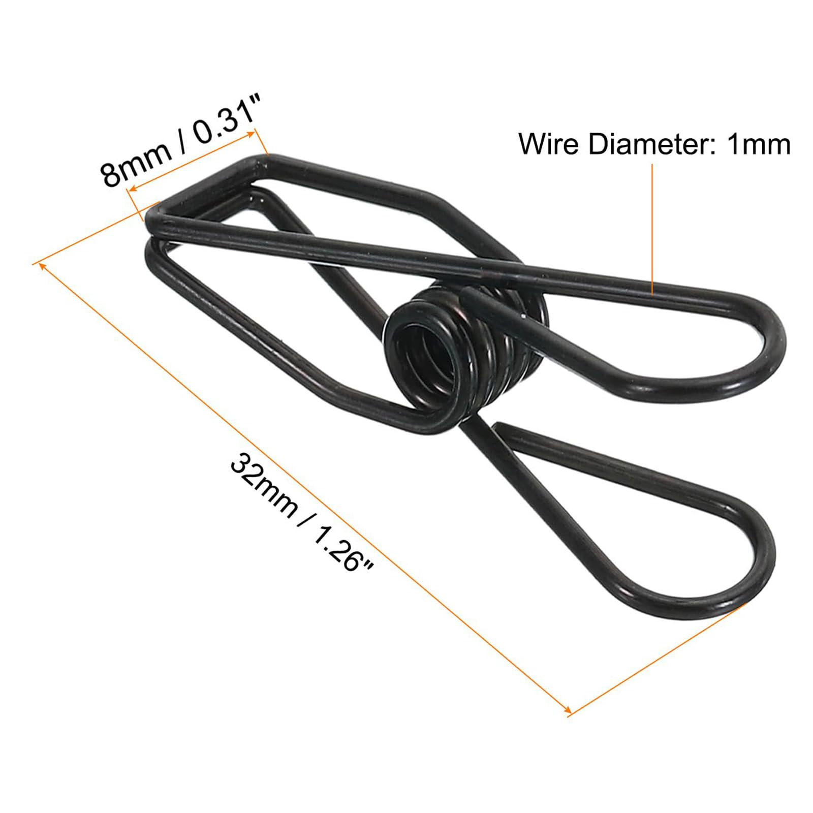 TA-VIGOR 50Pcs Metal Wire Hollow Out Clips, 32mm Mini Binder Paper Clamp, Multi-Purpose Paper Clips - Image 2
