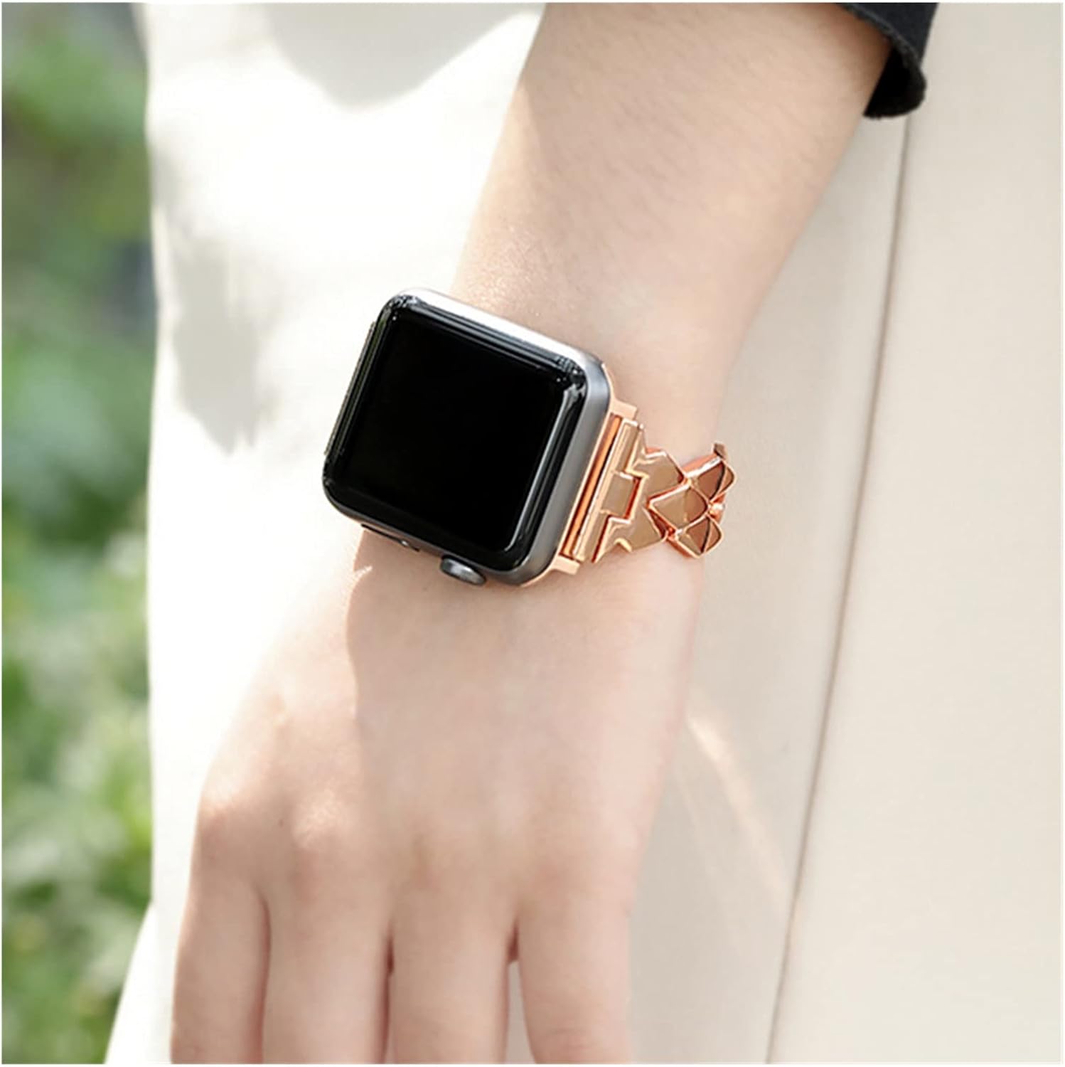 Stainless Steel Strap Diamond Metal Bracelet Buckle Wristband