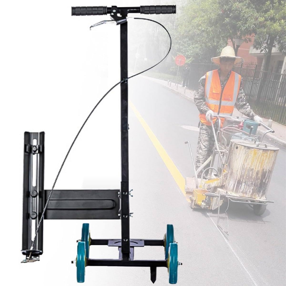 asdchZen Line Marking Machine For Straight Lines, Curves, Circles On Roads, Factories, Garages, Stadiums
