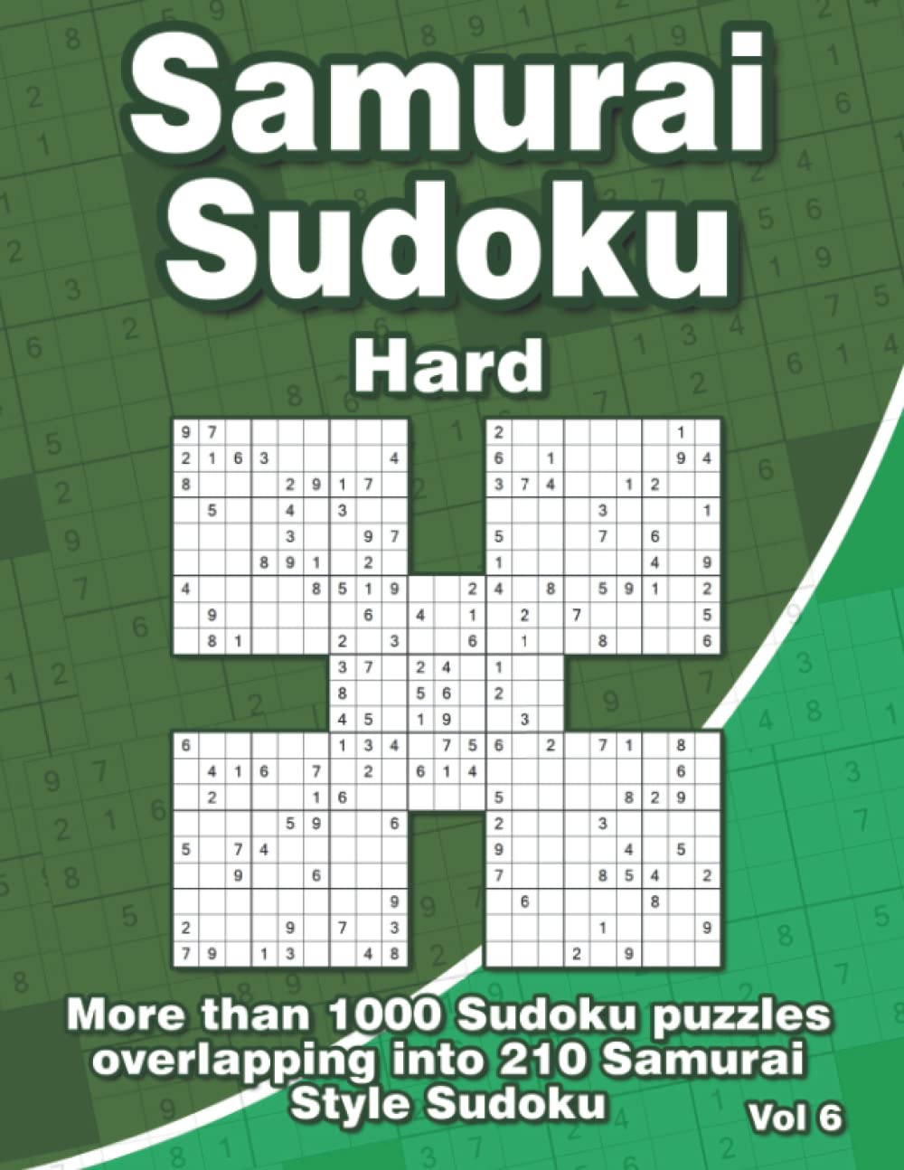 Hard Samurai Sudoku Puzzle Book: 210 Difficult Samurai Style Sudoku Puzzles with 1000 9x9 Sudoku for Adults & Clever Kids
