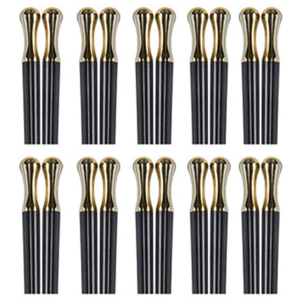 Bacchette Lavabili in lavastoviglie, Set di Bacchette, 10 Paia di Bacchette in Stile Giapponese, Cinese e Coreano, Regalo, Bacchette in Fibra di Vetro Nere riutilizzabili