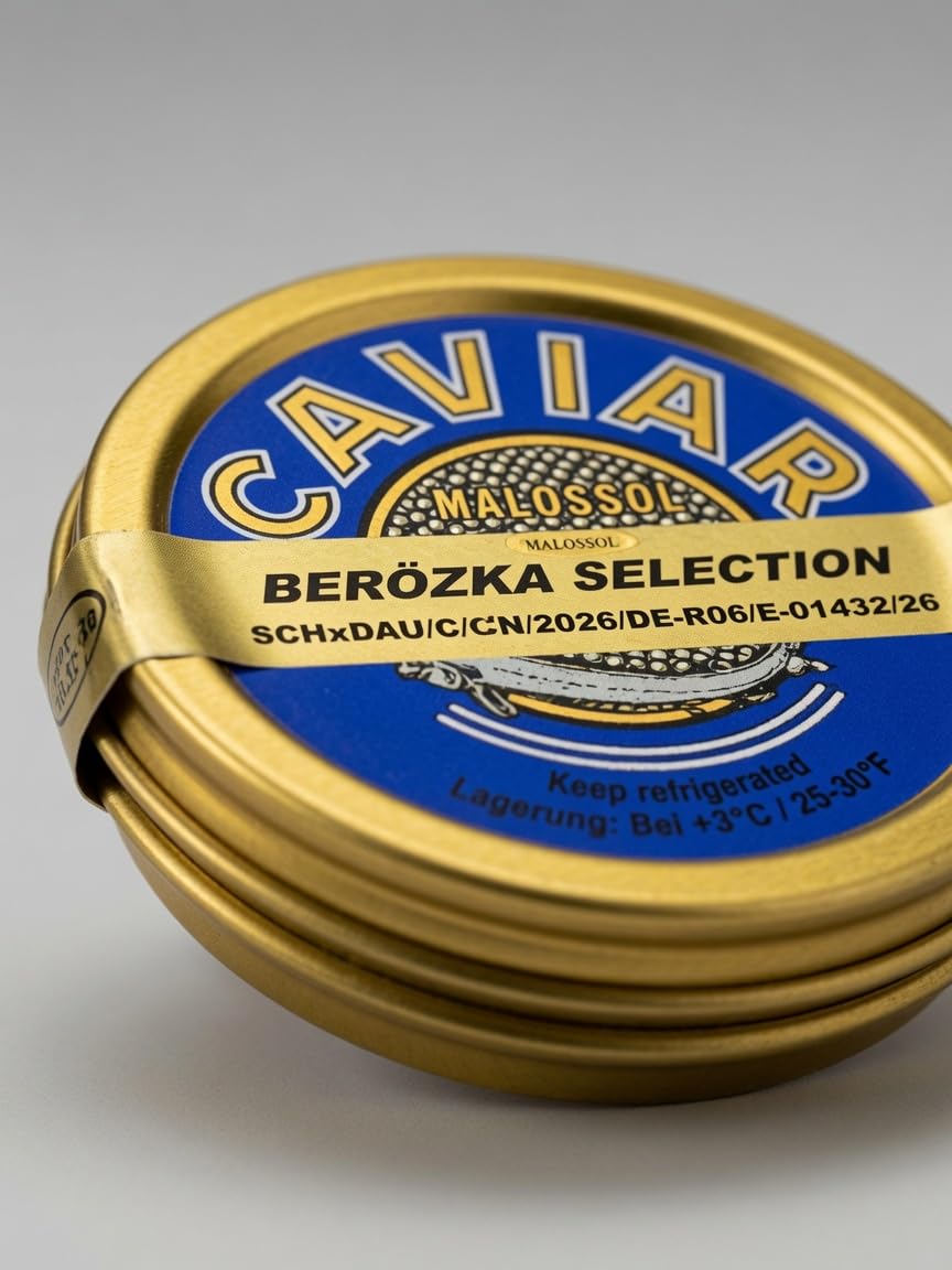 Schwarzer Stör Kaviar/Osietra Caviar/Сaviar Sturgeon/Störkaviar Malossol 10 g
