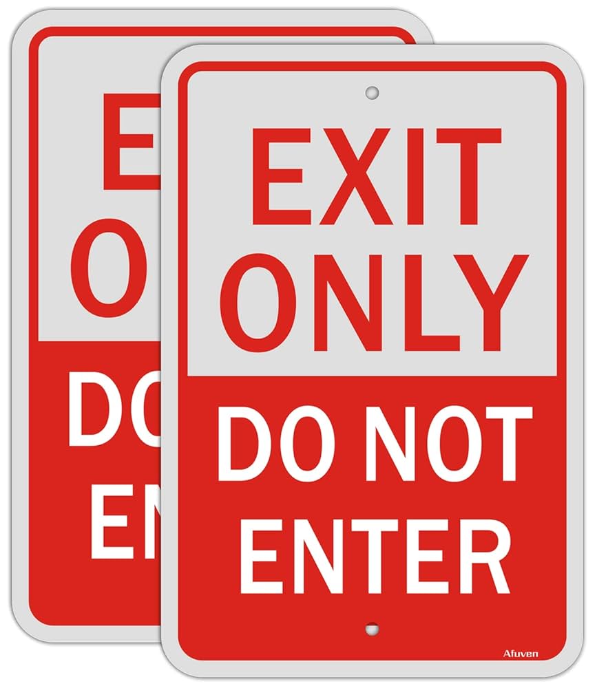 amazon-com-exit-only-do-not-enter-signs-no-entry-metal-reflective-12-x-18-rust-free-aluminum-uv-printed-easy-mounting-outdoor-use-waterproof-sturdy-2-pack-industrial-scientific for Free Printable Do Not Enter Sign Amazon.com: Exit Only Do Not Enter Signs No Entry Metal Reflective 12
