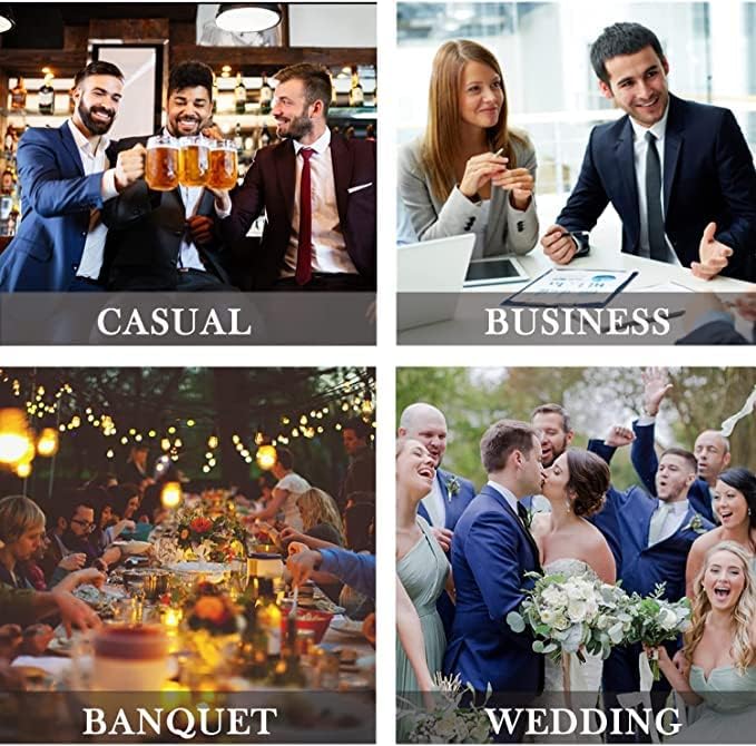 HISDERN Plaid Checkered Tie Handkerchief Woven Classic Formal Men's Necktie & Pocket Square Set - Image 8