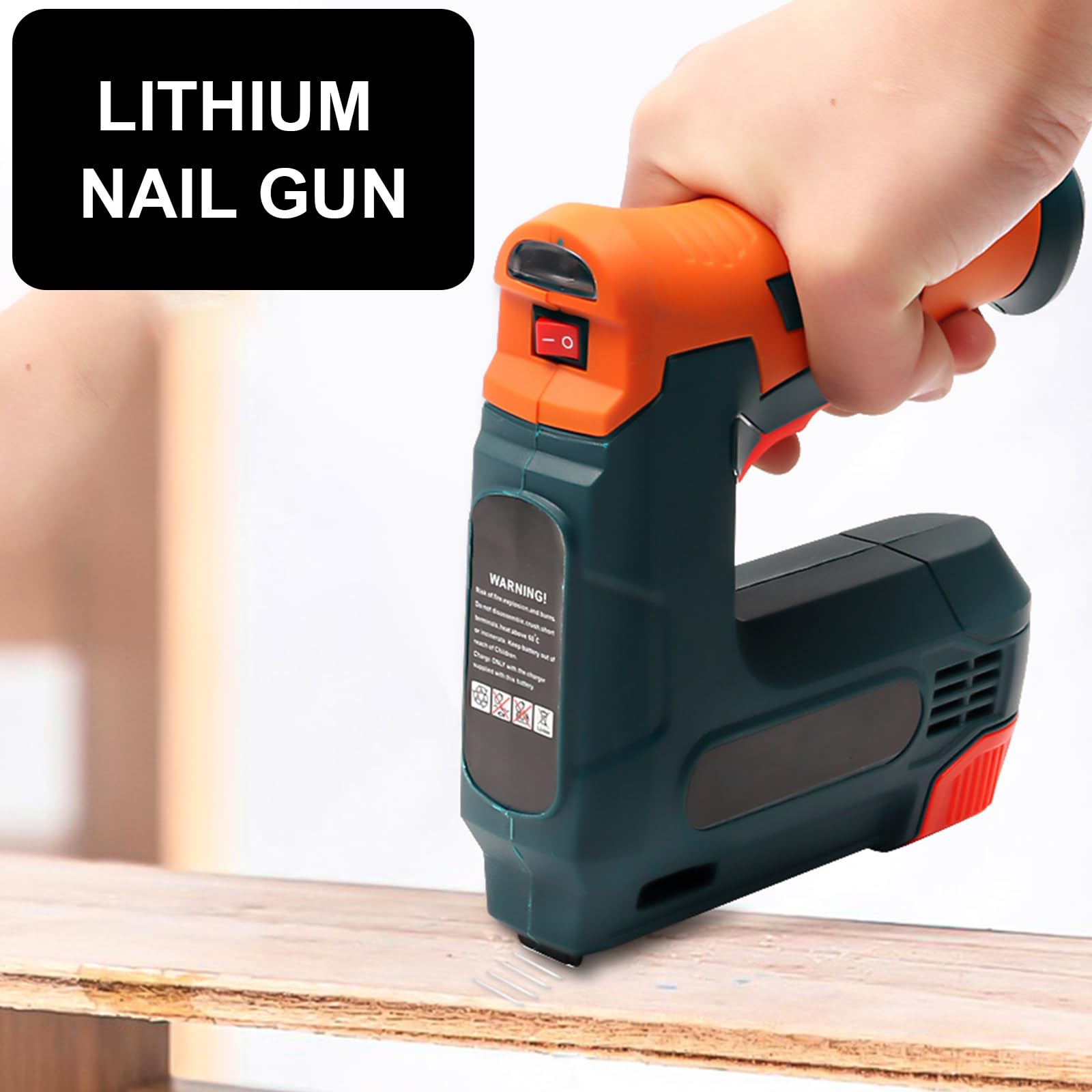 Professional Electric Stapler Lithium Cordless Staple Nailer Furniture Tool Wood Frame Stapler