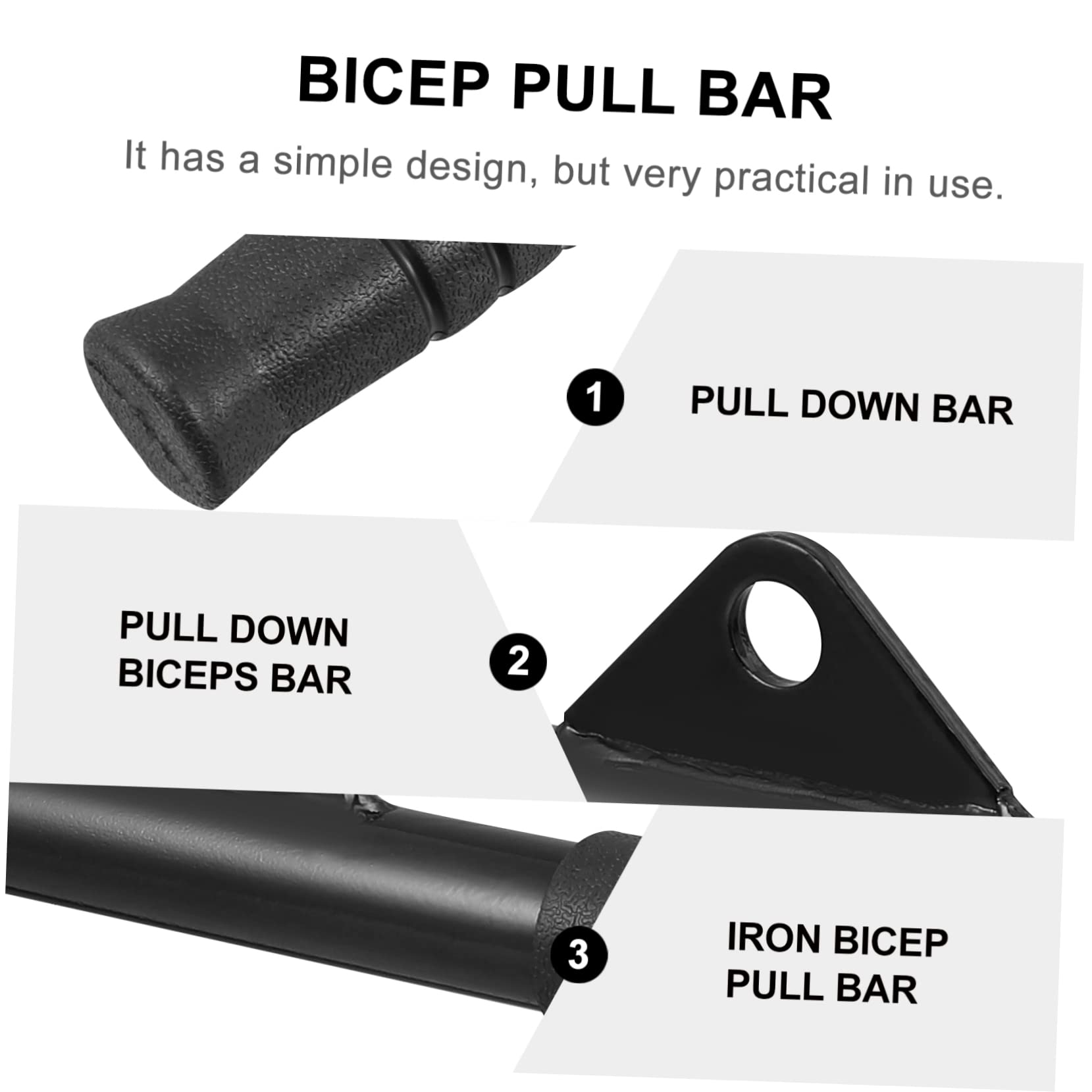 TOYANDONA Barra de Tracción Accesorio Fitness Resistente y Funcional de Hierro Fácil de Instalar y Quitar para Bíceps y Tríceps Adecuado para Gimnasio o Casa