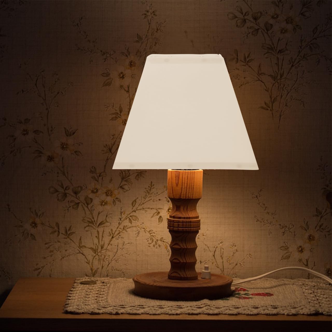 Operitacx Abat-jour En Tissu Amovible Pour Lampadaire Carré Design Élégant Facile à Nettoyer 30x30cm Blanc Accessoires De Décoration Intérieure Remplacement De Lampes Salon