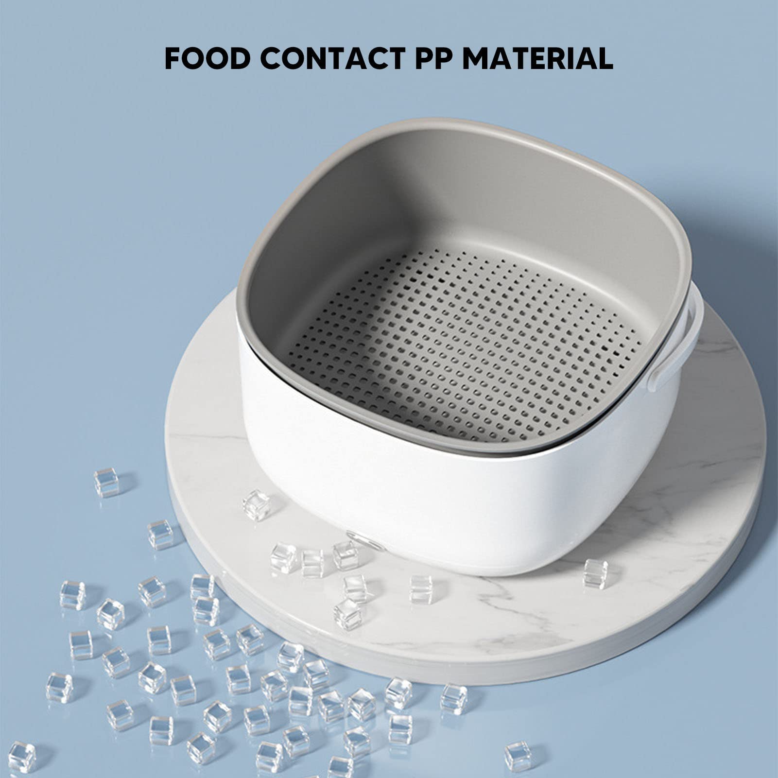 Lavadora De Frutas Y Verduras De 360 ​​​​Grados, Lavadora De Frutas Ultrasónica Dispositivo Limpiador De Verduras PP con Cesta De Drenaje para Frutas Frijoles Verduras 23x23x13cm