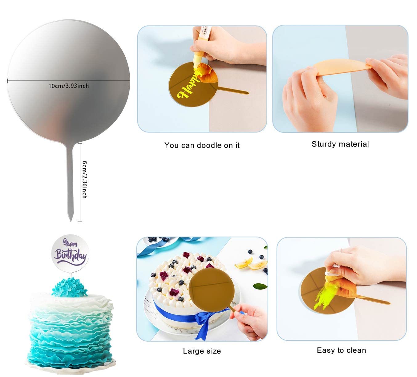 Topper Per Torta Numeri Oro Specchio 20 Pezzi – Cifre 0-9 In Acrilico, Altezza 8 Cm, Per Compleanno E Anniversario - 5