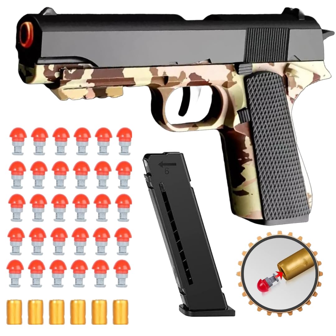 TOYPAPA Toy Guns for Boys | Toy Gun Pistol Automatic Loading Jump Out shel | Pretend Fake Gun for Kids | Gun Toys for Kids bandook(6 Shell, 30 Bullets) (B0D9DBX85P) Amazon Price History, Amazon Price Tracker