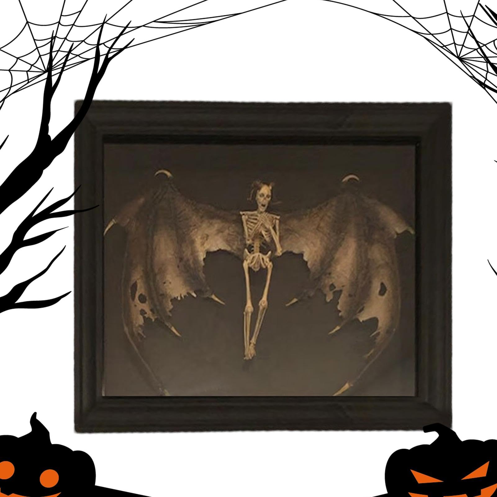 Decorazione a scheletro di Halloween, cornice per foto spettrale per