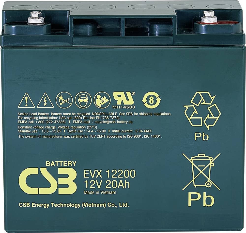 CSB Battery VRLA Battery 12V 20Ah AGM Maintenance-Free