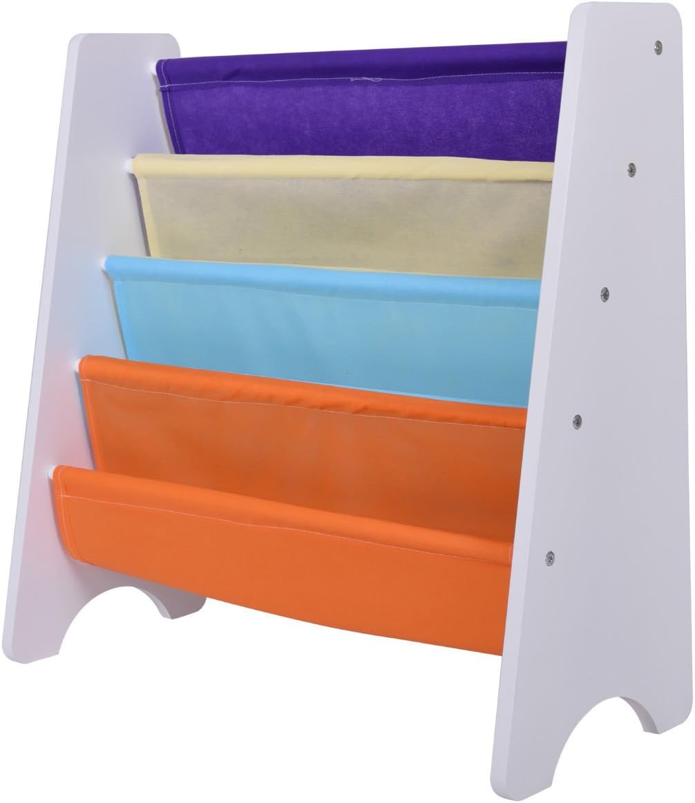 Kids Bookcase Book Storage Shelf Furniture Organizer Rack Classroom Bookshelf Yellow or Multicolor (Multicolor)