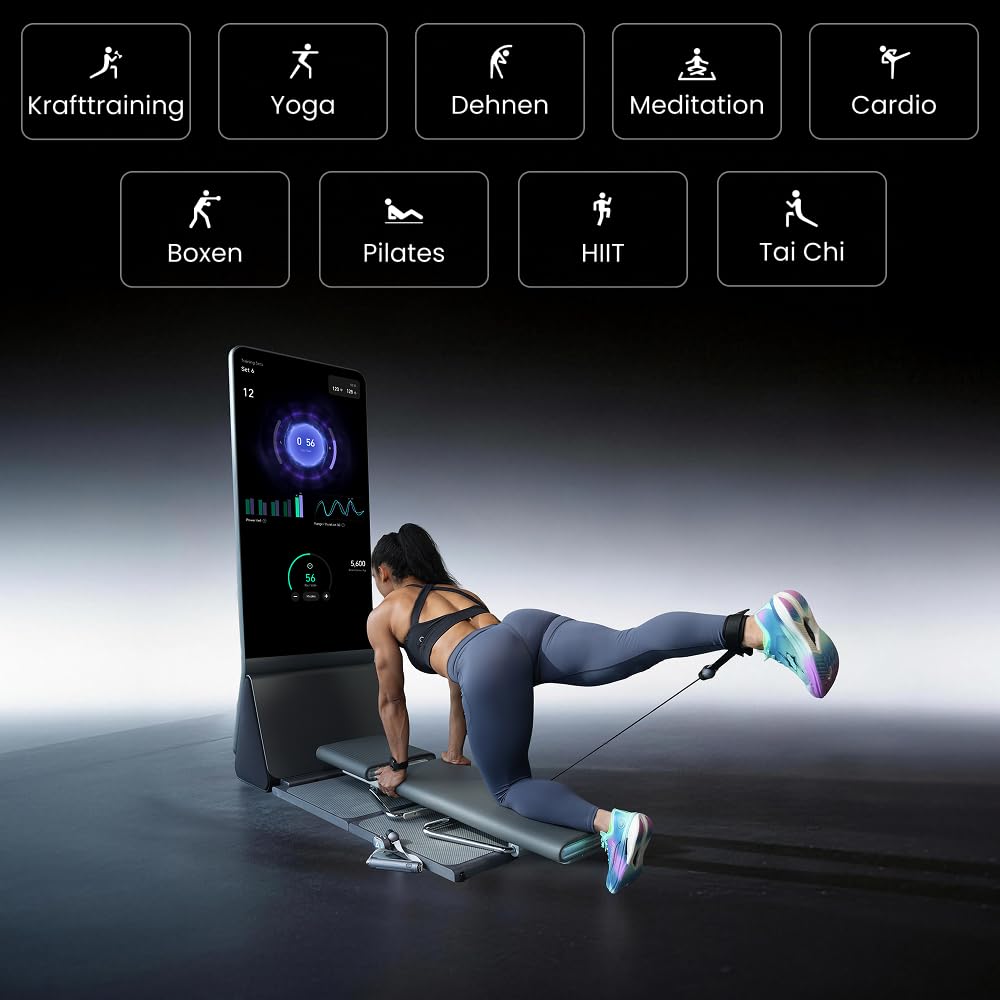 AEKE Smart Home Gym System - Fitnessspiegel K1: KI-betriebenes All-in-One-Fitnessgerät für Ganzkörper-Krafttraining und personalisierte Workouts