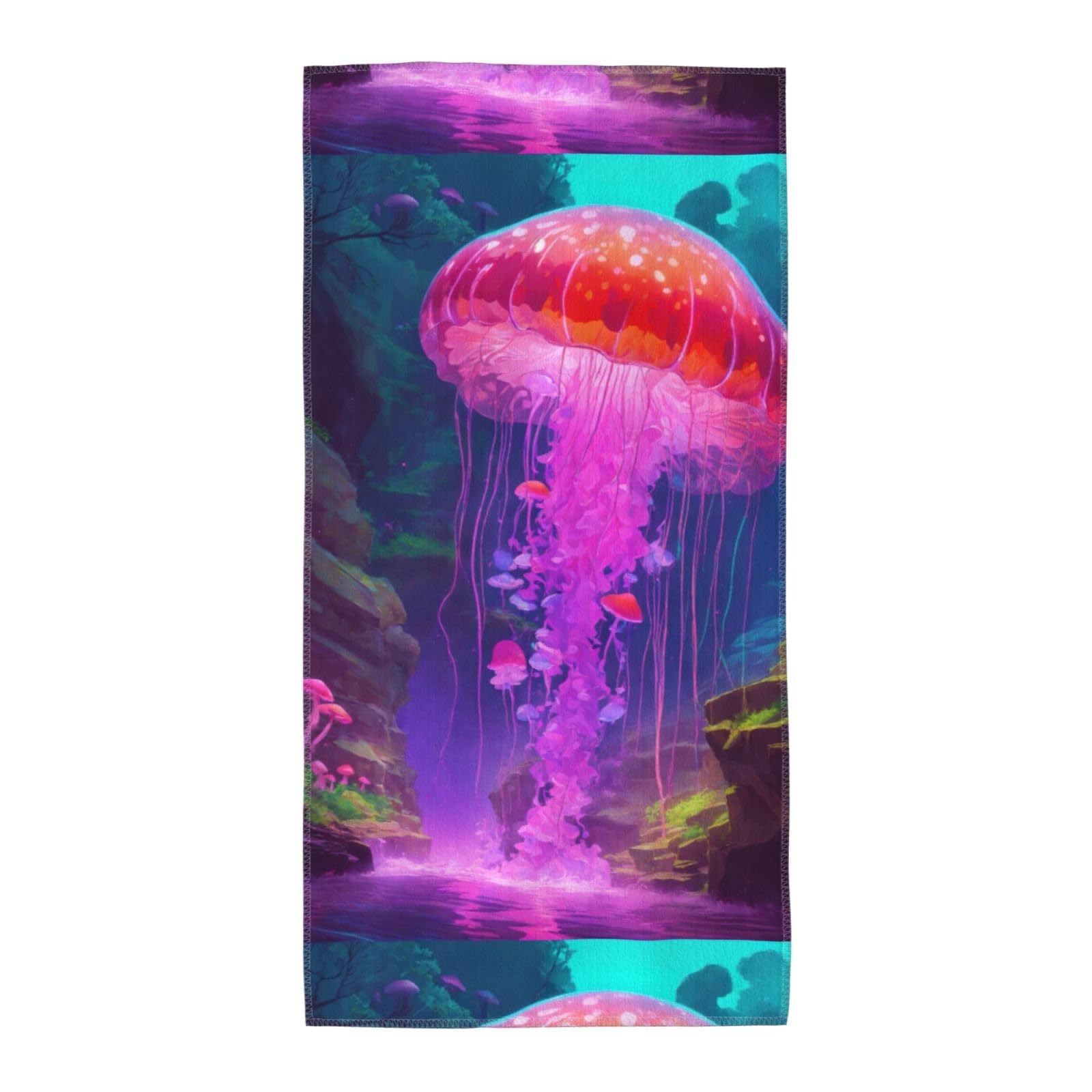 Cbaaghh Magic Mushroom Print Towel, Towels Thick Face Towels Fast Drying Washcloth For Bath, Spa, Gym