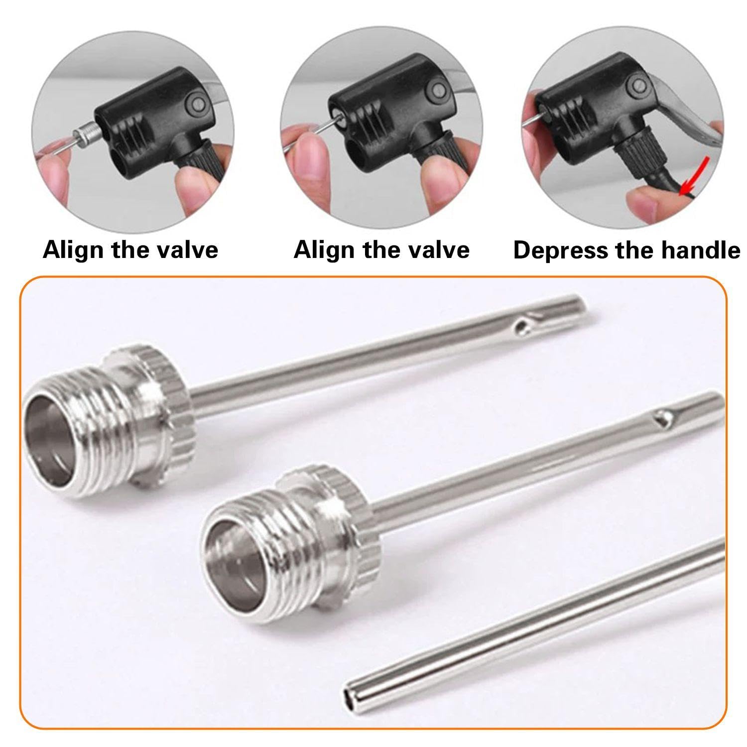 Paquet De 3 Aiguilles De Gonflage De Pompe À Ballon, Aiguille De Pompe À Air À Trou Latéral, Aiguille De Pompe À Main De Ballon De Sport, Aiguille De Pompe De Gonflage