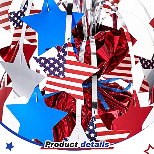 Image of Canlierr 4 Pcs 4th of July Table Decorations, Patriotic Metallic Foil Spray Star Centerpiece for 250th Anniversary, Red White and Blue USA Flag Decor for Memorial Day, Independence Day, Party Supplies