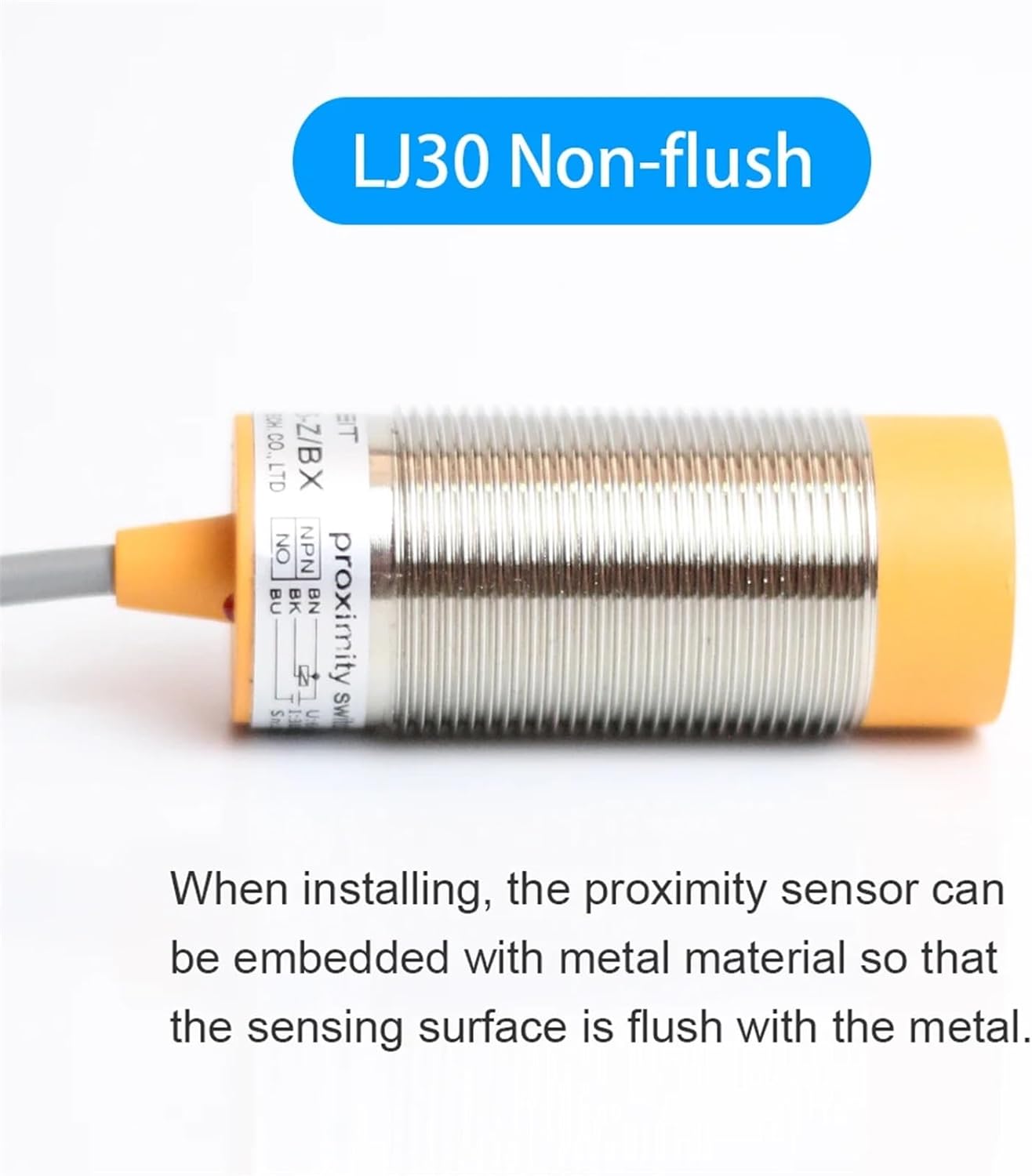 M30 Inductive NPN PNP Proximity Sensor Switch DC10-30V 2/3/4-wire NO NC (Color : LJ30A3-15, Size : Z-by PNP NO 3wire)