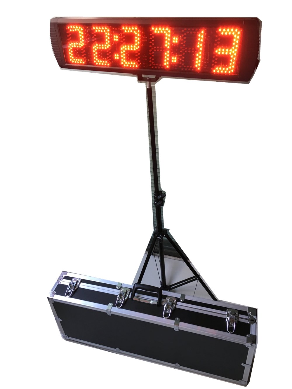 Portable Aluminum Box Included LED Race Timing Clock Timer with Tripod 5-inch for Semi-outdoor/Outdoor Running Events