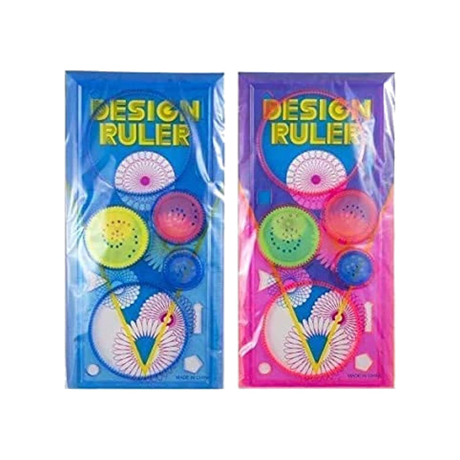 Spiral Spirograph Set For Kids Pack Of 4 | Geometric Ring shape Ruler Set & Drafting Tools for Art and Craft | Multicolor Fun Game | Colorful Stationary Set for Kids Gift For Boys & Girls