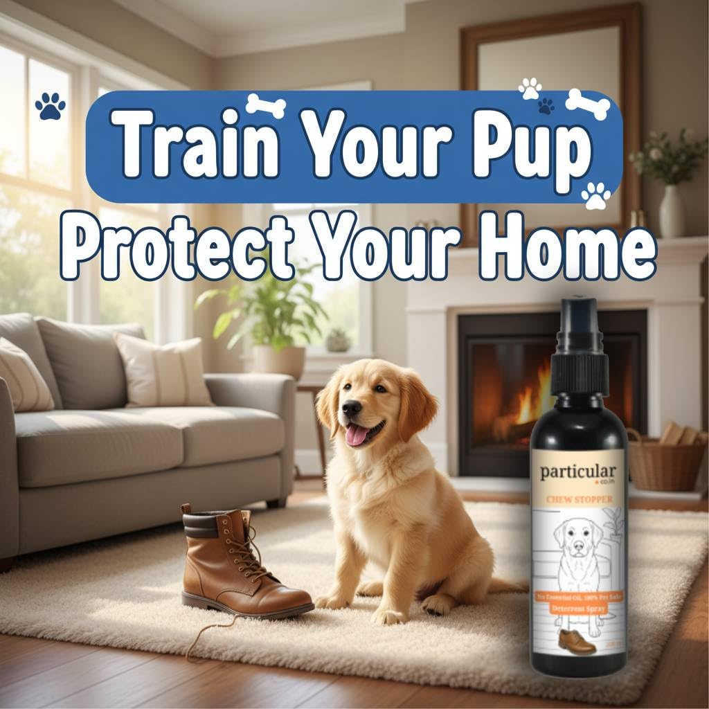 No Chew Spray for Dog Training by Particular | Stops Chewing on Shoes, Furniture & Belongings | Safe, Non-Toxic & Bitter Deterrent | Alcohol/Essential Oil-Free (100 ML) 1