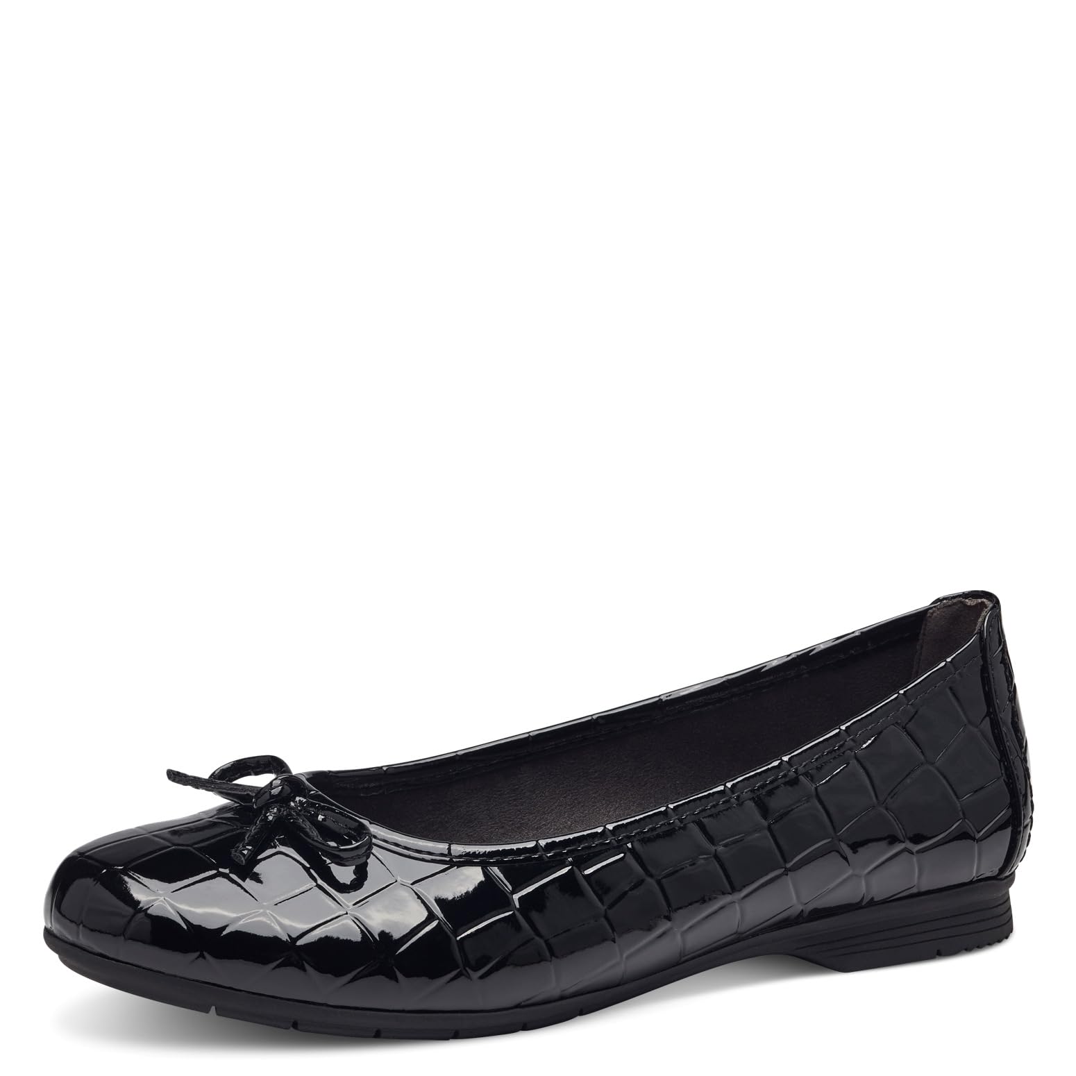 Jana Women's 8-22163-41 Ballet Flat, Black Croco, 4 UK