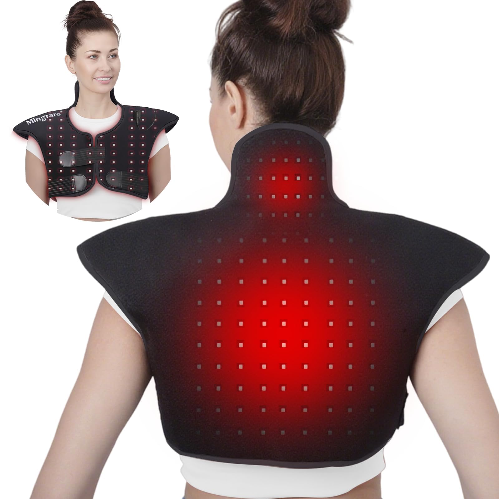Photo 1 of Red Light Therapy for Neck and Shoulder, 165 LEDs Wearable Wrap for Home & Office Use, 3 Modes 660nm 850nm NIR for Muscle Relaxation, Tension Relief for Fitness & Seniors,Black