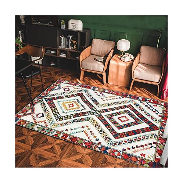 Teppiche deko mädchenzimmer Rotes blaues gelbes geometrisches modernes Design-Wohnzimmer rutschfeste Teppich Teppich…
