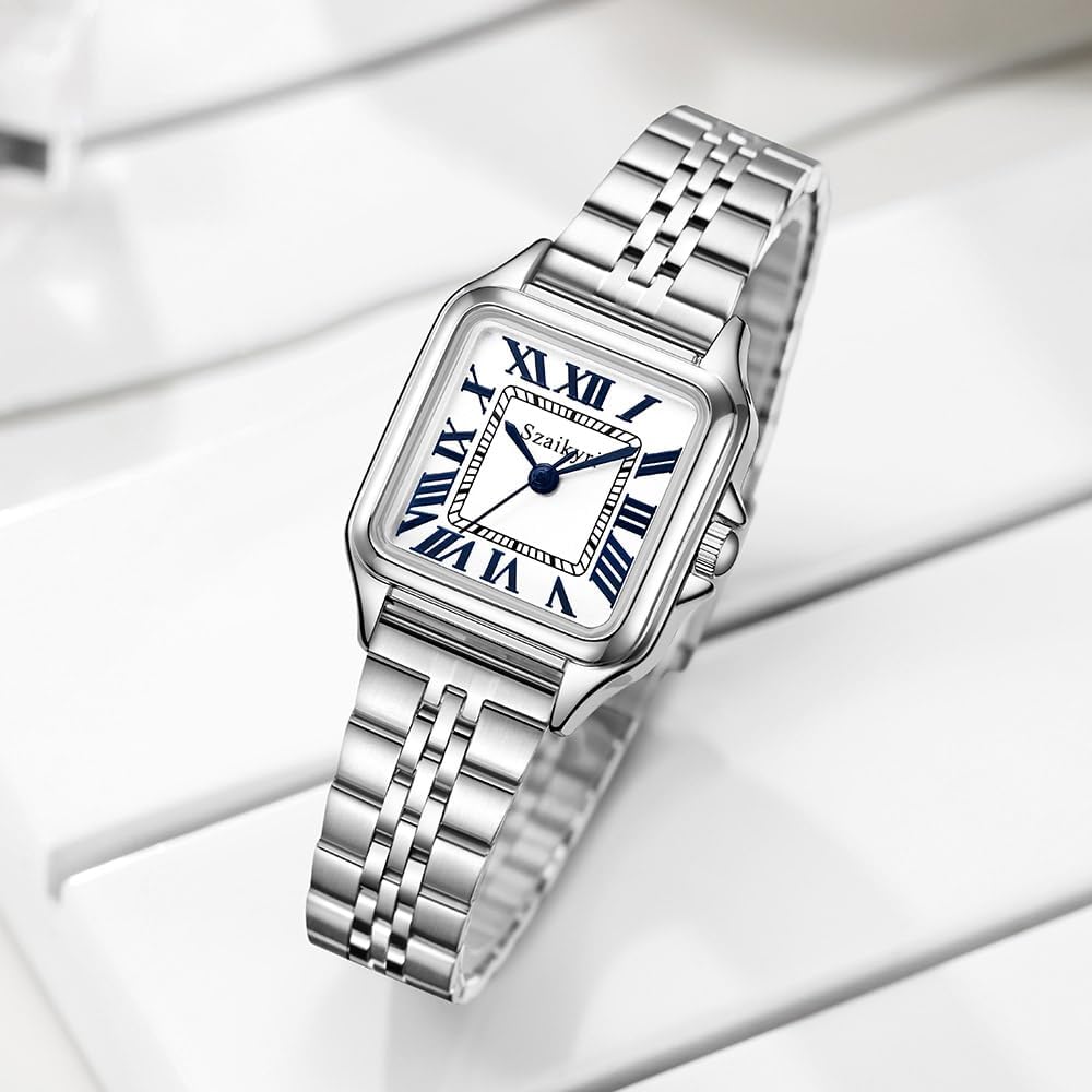Classic Square Watches for Women with Roman Numerals Ladies Casual Dress Watch - Image 3