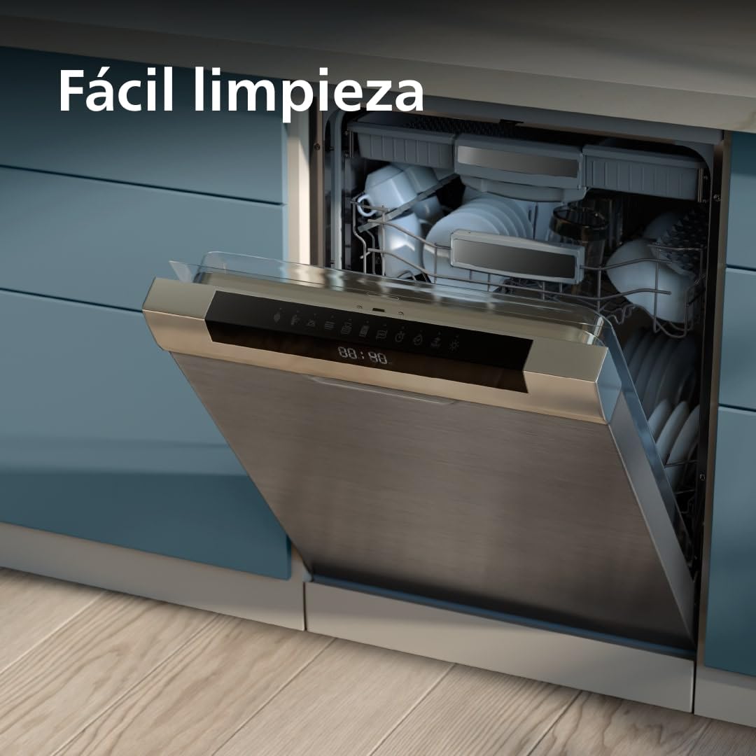 Philips Parrilla Grill Serie 5000 – Superficie Grande, Placas Reversibles, Zonas de Cocinado Dual, Temperatura Ajustable, 2400W, Antiadherente, Apto para Lavavajillas (HD6222/95) | Antiadherente, apto para lavavajillas, placas reversibles, 2 zonas de cale