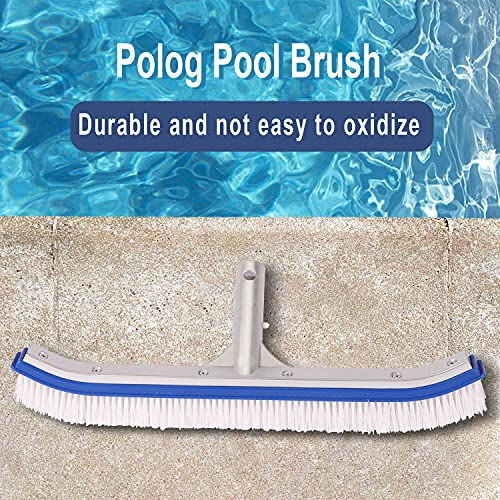 Polog Pool Brush, 17.5” Pool Brushes for Cleaning Pool Walls, Pool