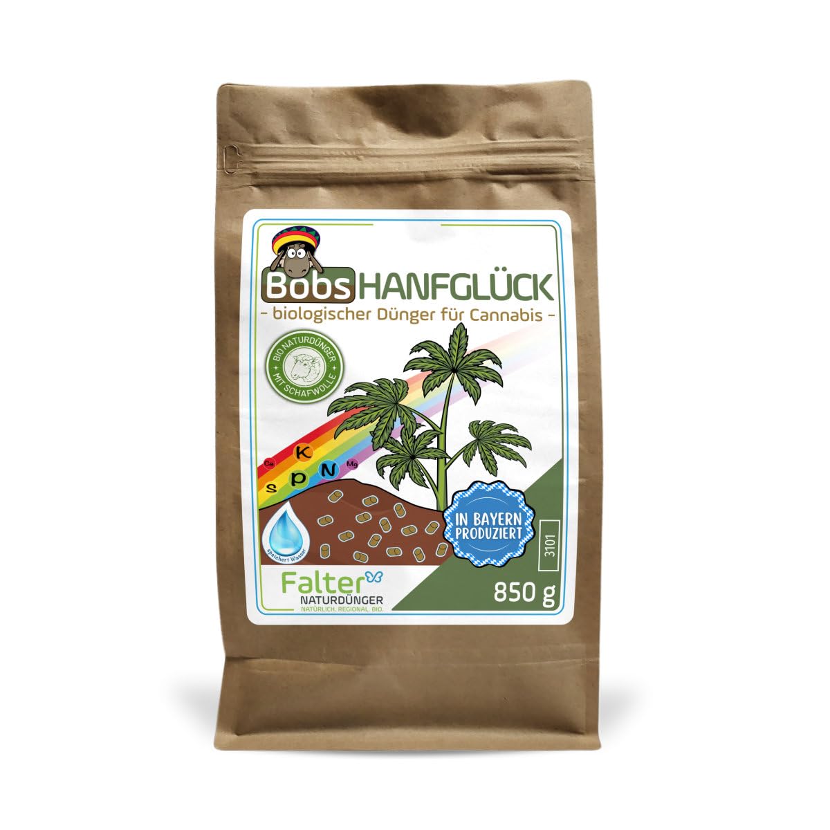 Bobs Hanfglück - biologischer Dünger für Cannabis, 850 g