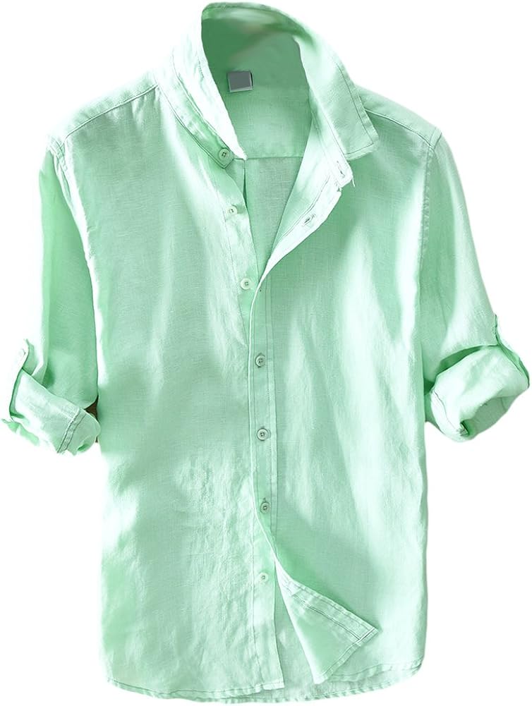 Yunclos 亜麻 メンズ リネンシャツ 五分袖 長袖 夏 おしゃれ 薄手 軽い 涼しい風 若い 無地 ゆったり 5色 Yunclos 亜麻 メンズ リネンシャツ 五分袖 長袖 夏 おしゃれ 薄手 軽い 涼しい風 若い 無地 ゆったり 5色