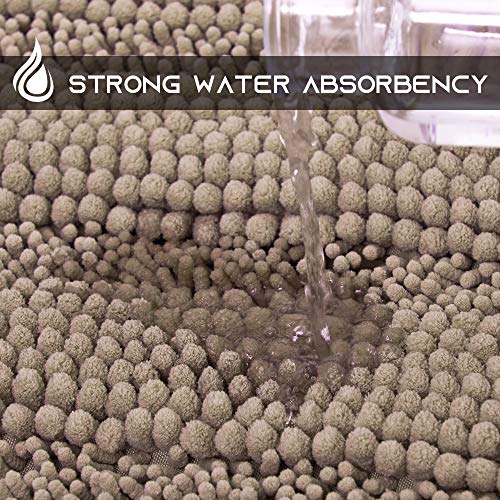 Nicetown Non Slip Bathroom Rug Set Contour And Rectangle, Soft Plush Shaggy Bath Mats For Bathroom Floor, Indoor Mats Rugs For Entryway (Taupe Brown, 32 X 20 Plus 24 U X 24 - Inches) #TOP3