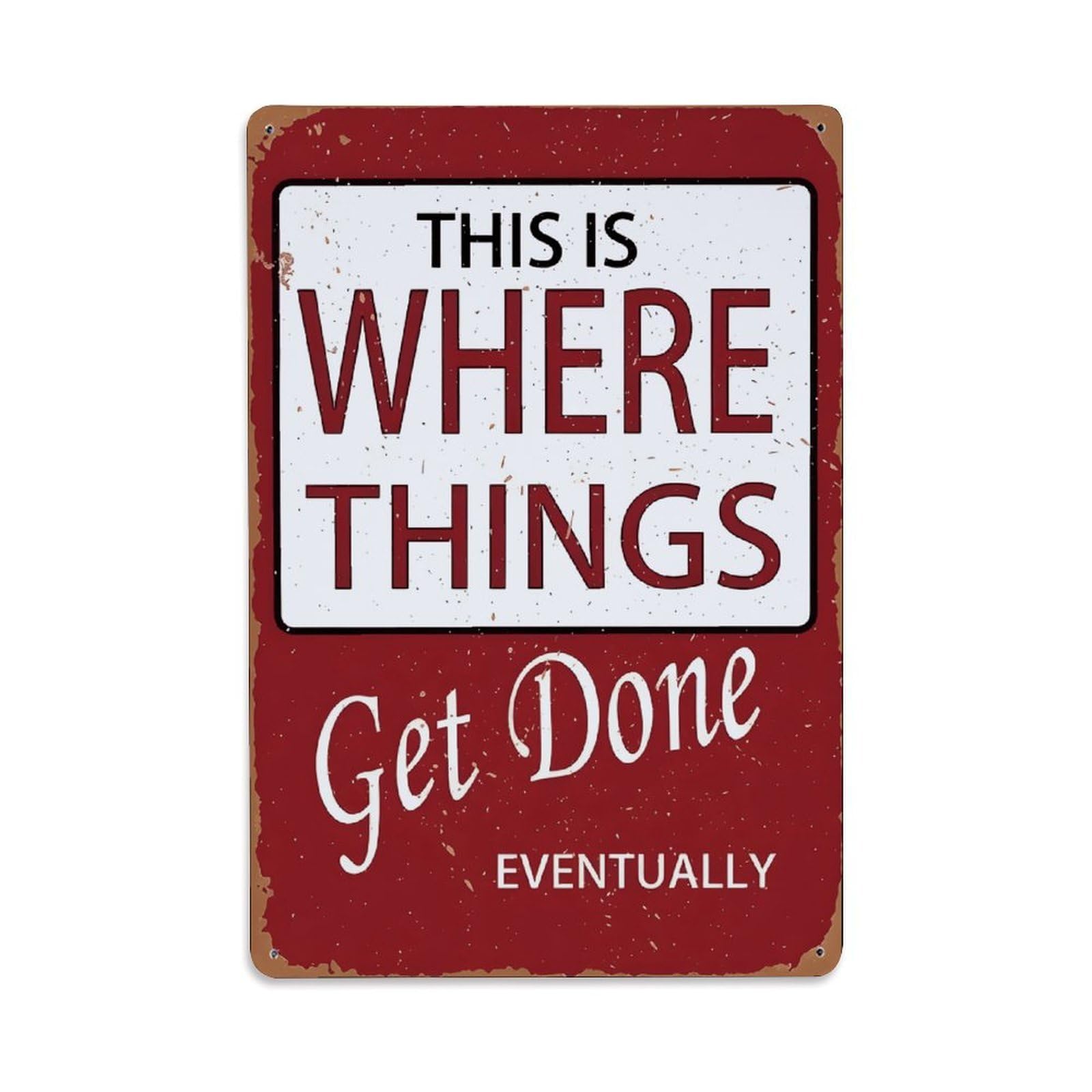 Funny Procrastination Quote Wall Sign Vintage Aluminium Metal Sign, Retro Wall Decor for Home, Bar, Garage & Farmhouse 30x20cm