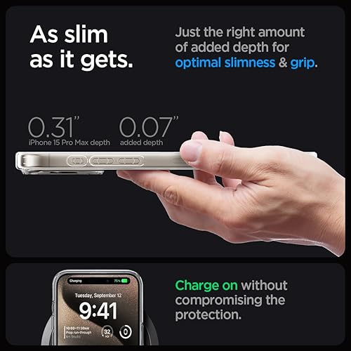 Miniatura 6 de Spigen MagFit Ultra Hybrid - Funda diseñada para iPhone 15 Pro Max (2023) antiamarilleo protección de grado militar compatible con MagSafe, color