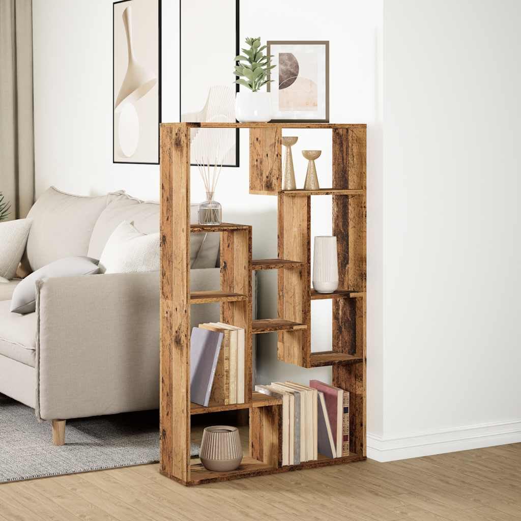 Libreria effetto legno anticato, 72 x 20 x 120,5 cm