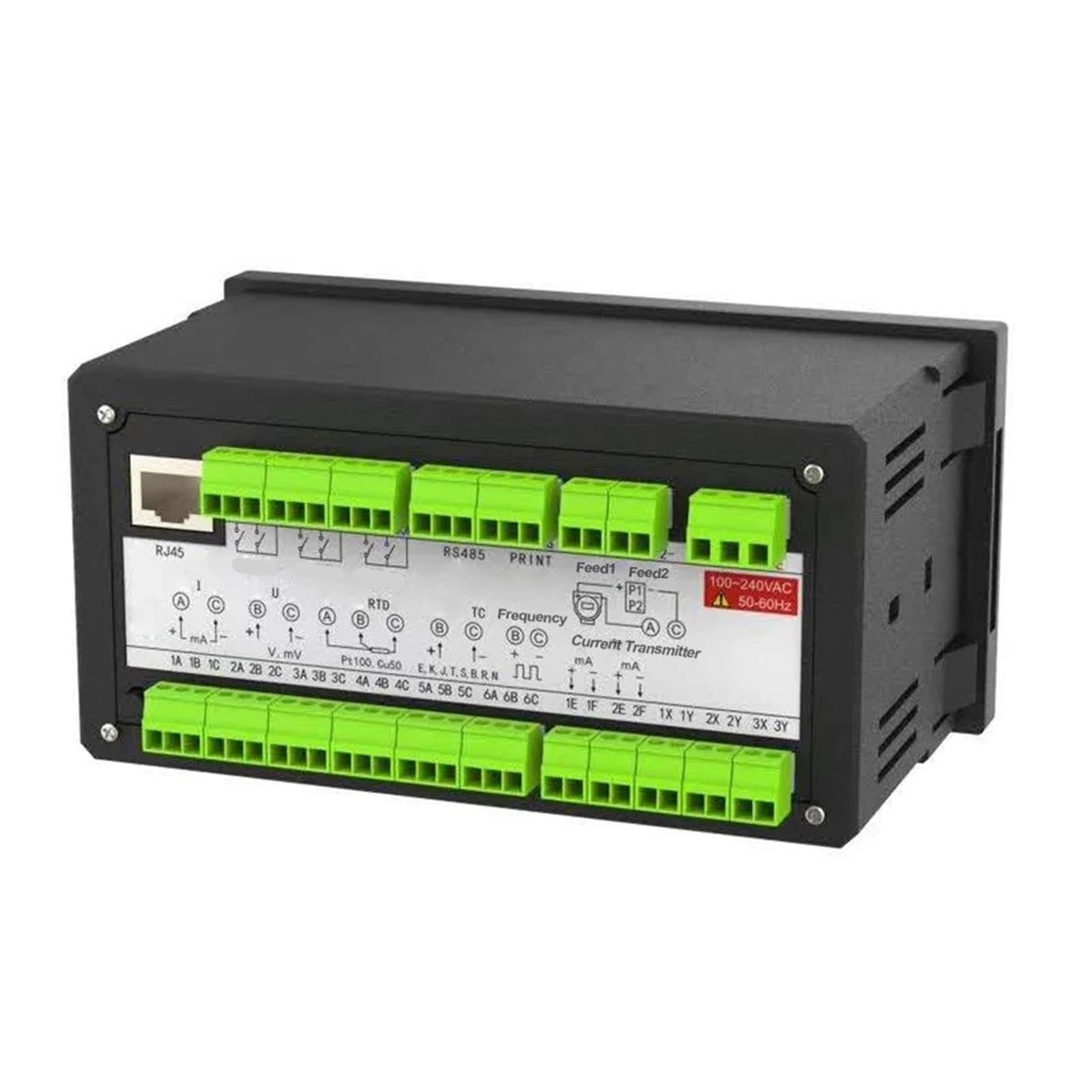 6 Kanäle Datenlogger Temperatur und Feuchtigkeit Spannung Balkenkurve U-Disk Temperaturrekorder Eingang 4-20 mA Pt100(1 Input 1 Output)