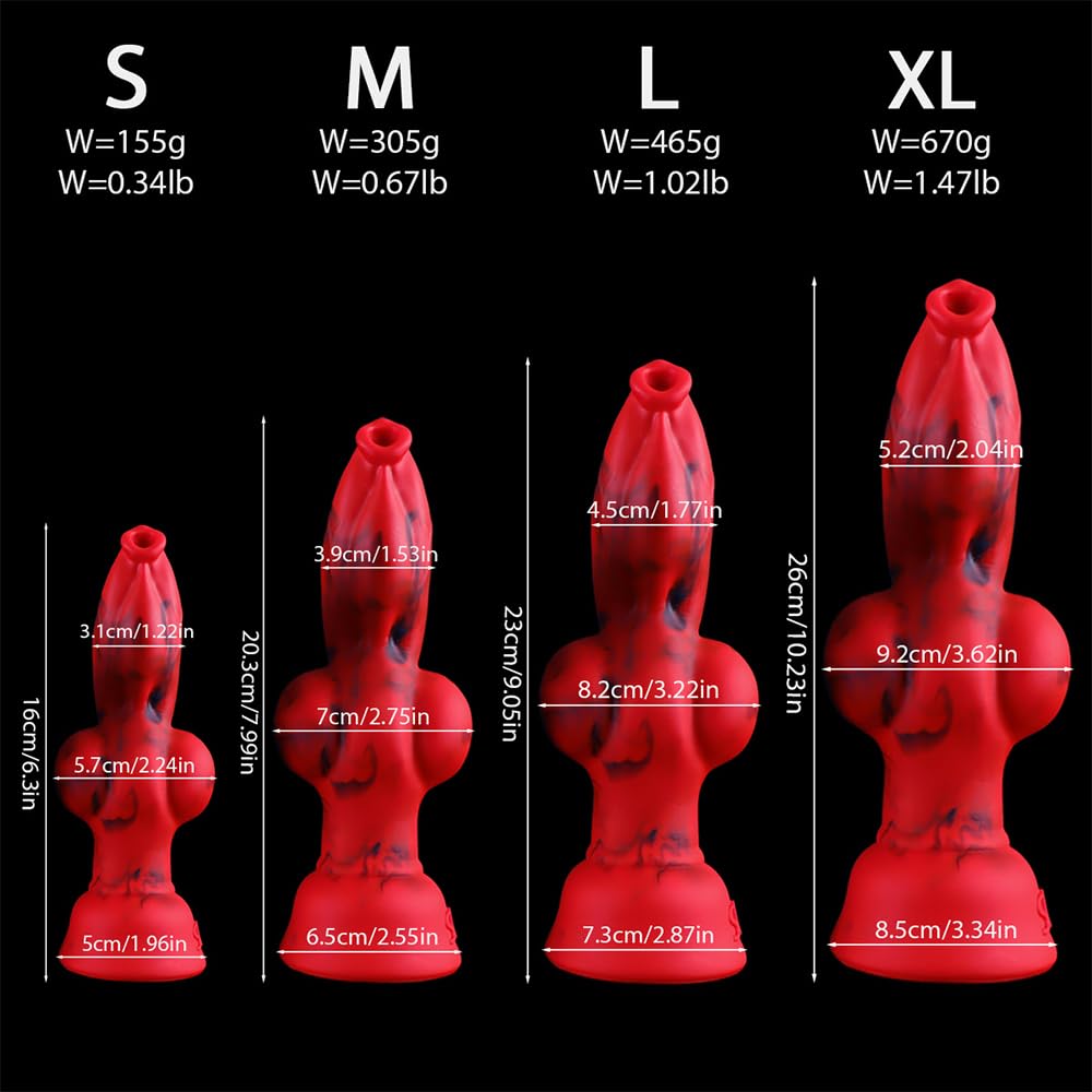 Jixaxe Realistischer Hund Groß Knoten Dildo Silikon Tier Penis Nachbildung Analdildo mit Saugnapf Analplug Butt Plug Hundedildo G-Punkt Stimulator Prostata Massage Sex Spielzeug für Frauen Männer (XL)