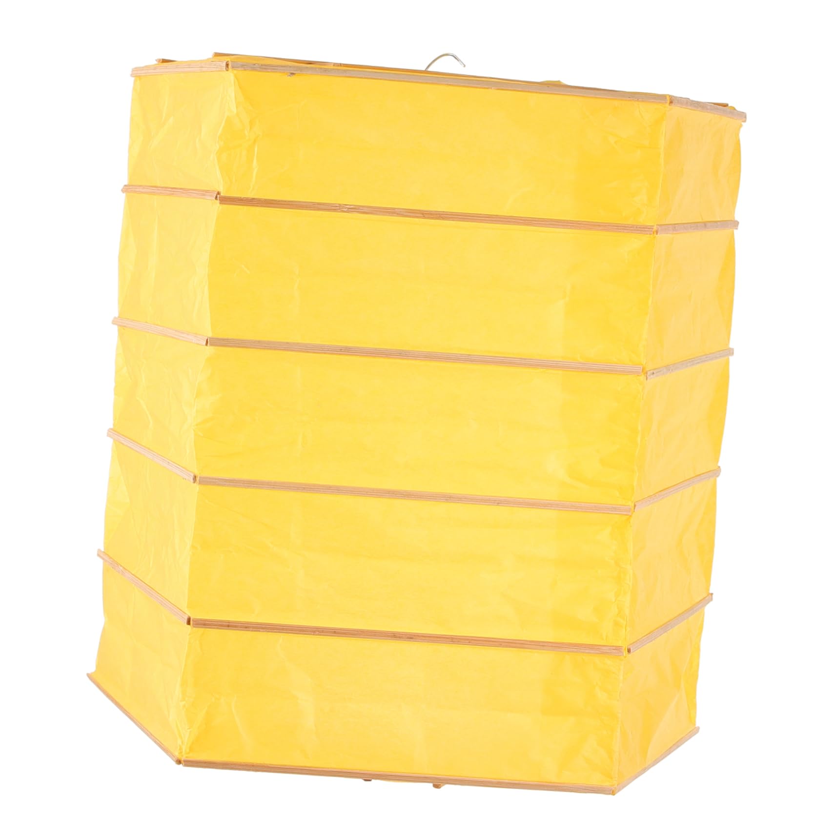 Veemoon Yellow Small Origami Paper Lamp Shade with Smooth Surface and Simple Structure Design, Hanging Lamp Shade Suitable for Hotel and Home Decoration, Paper and Wood Material